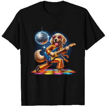 Discover Disco Golden Retriever dog T Shirts