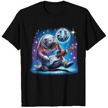 Discover Disco Ball Guitar Manatee T Shirts