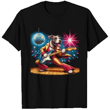 Discover Disco Ball Guitar dog T Shirts