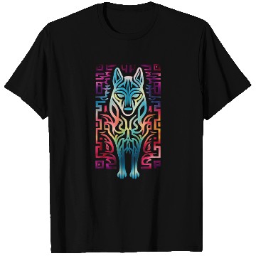 Discover Wolf Colorful Animal Artwork T Shirts