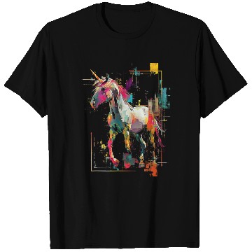 Discover Unicorn Rainbow Animal Illustration T Shirts