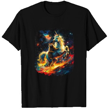 Discover Space Raccoon Riding unicorn T Shirts