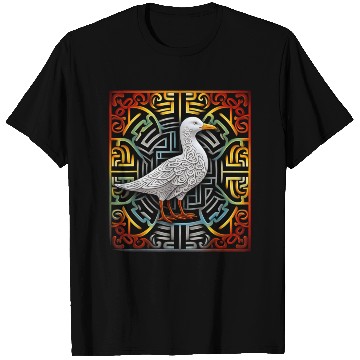 Discover Seagull Mandala Graphic Illustration T Shirts