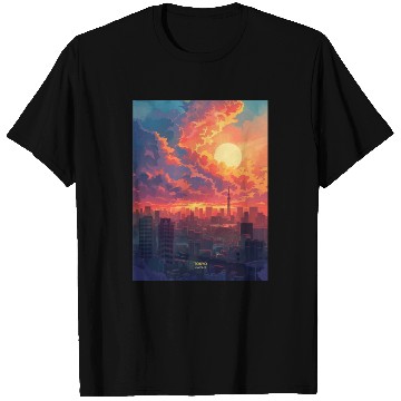 Discover Beautiful Sunset in Tokyo City Japan T Shirts