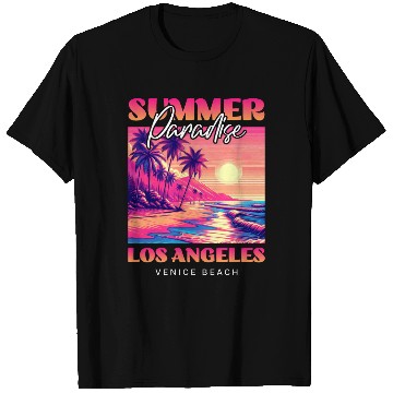 Discover Summer Paradise Los Angeles Venice Beach T Shirts