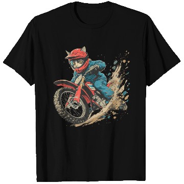 Discover Motocross rider Cat Premium T Shirts