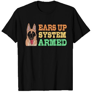 Discover Retro Dog Ears Up System Armed Belgian Malinois T Shirts