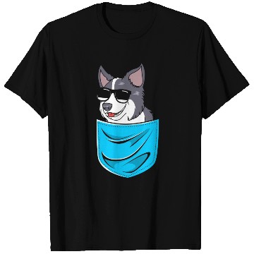 Discover Funny Dog Border Collie Wearing Sunglasses T Shirts