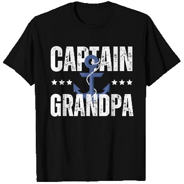 Discover Captain Grandpa with anchor Cruise Captain Boating T Shirts