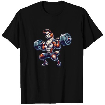 Discover Llama Alpaca Barbell Weightlifting Workout T Shirts