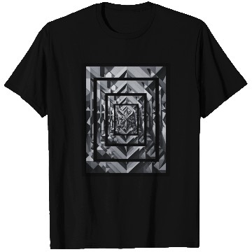 Discover Black and gray rectangle with deep effect. T Shirts