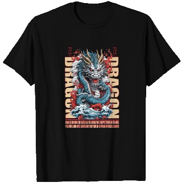 Discover Japanese dragon on waves T Shirts