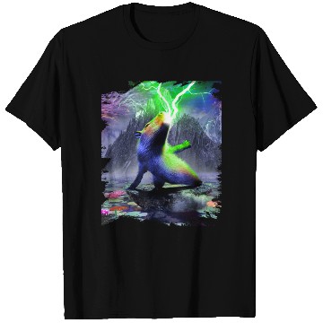 Discover Capybara Spewing Lightning Funny T Shirts