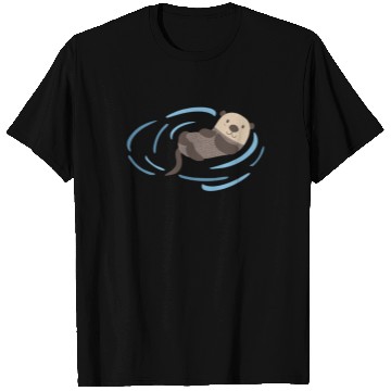 Discover Sea Otter In Water Cute Lutra Animal Lover Funny T Shirts