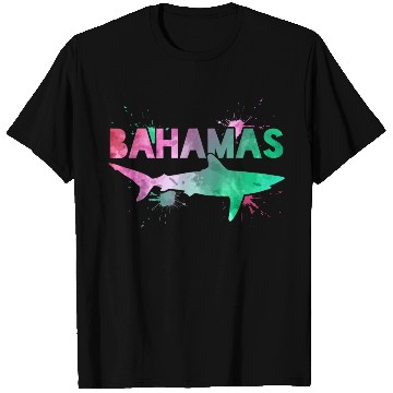Discover Bahamas Shark Watercolor Souvenir T Shirts