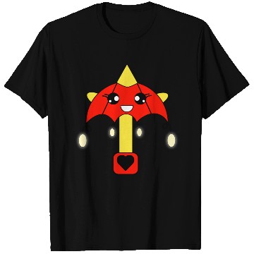 Discover Cuttie Umbrella Yellow And Red Color Combination T Shirts