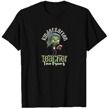 Discover Kindergarten Teacher Loves Brains T Shirts