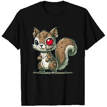 Discover scary zombie squirrel for Halloween fun T Shirts