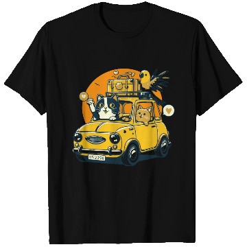 Discover Road Trip by Car : Life's Better with Cat Friends T Shirts
