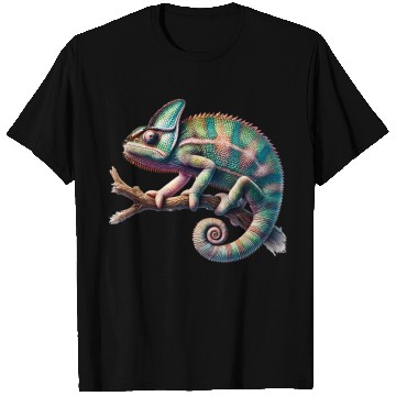 Discover fascinating, lively chameleon motif T Shirts