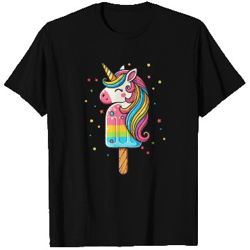 Discover Colorful unicorn ice cream motif for summer T Shirts