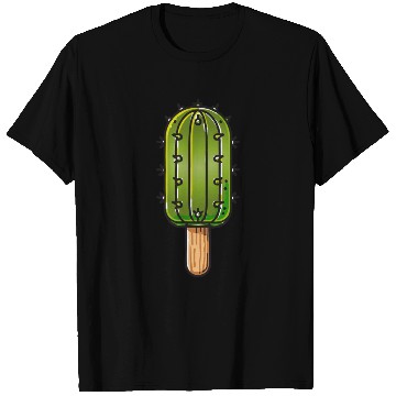 Discover Funny cactus ice cream motif in comic style is fun T Shirts