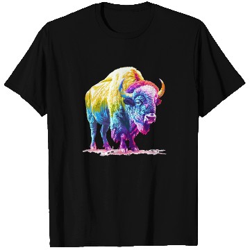 Discover Vibrant Rainbow Buffalo Artwork T Shirts
