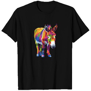 Discover Colorful Donkey Rainbow Pop Art Design T Shirts