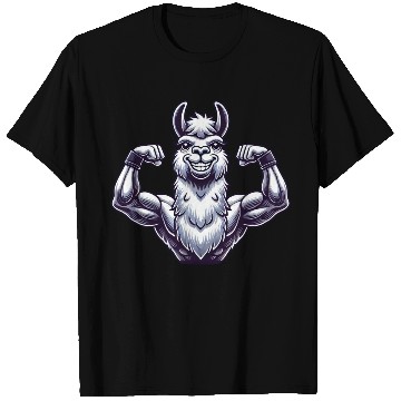 Discover Strong llama alpaca workout fitness bodybuilder T Shirts
