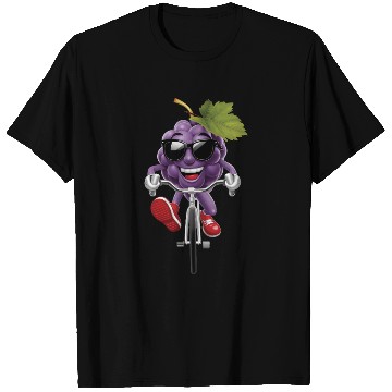 Discover Grapes Cycling On Bike Realistic T Shirts