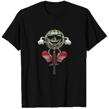 Discover Watermelon Cycling On Bike Realistic T Shirts