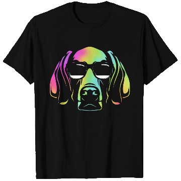 Discover Colorful Weimaraner Dog Wearing Sunglasses T Shirts