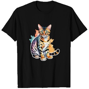 Discover Leopard Cat Watercolor T Shirts