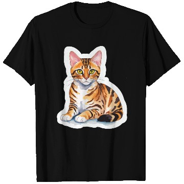Discover Leopard Cat Watercolor T Shirts