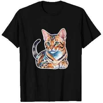 Discover Leopard Cat Watercolor T Shirts