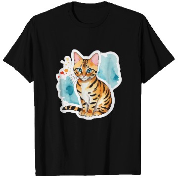Discover Leopard Cat Watercolor T Shirts
