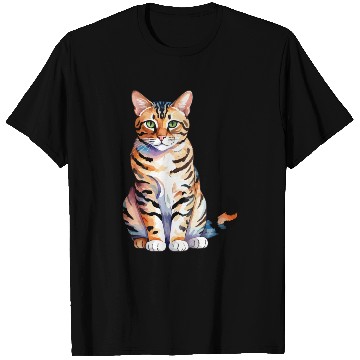Discover Leopard Cat Watercolor T Shirts