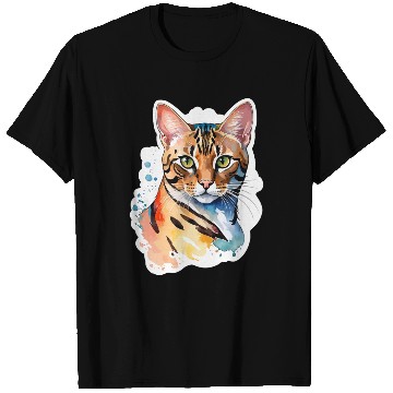 Discover Leopard Cat Watercolor T Shirts