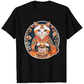 Discover Tea ceremony tea ritual cat drinking tea T Shirts