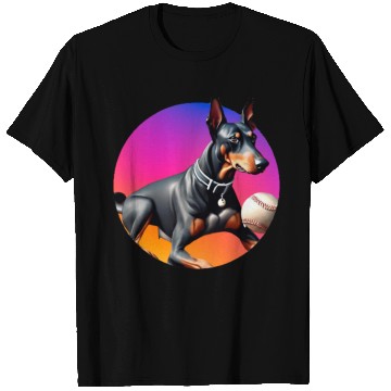Discover Doberman baseball player T Shirts