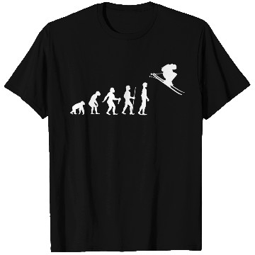 Discover FUNNY HUMAN EVOLUTION TO SKIER T Shirts