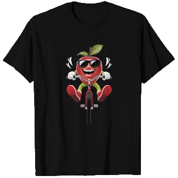 Discover Apple Cycling On Bike Realistic T Shirts