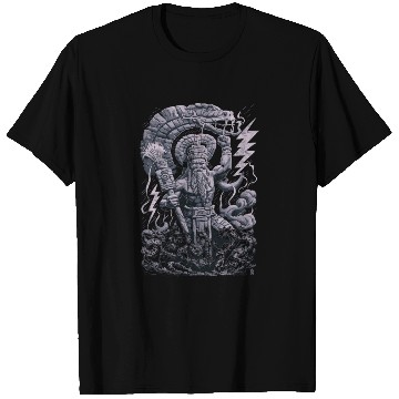 Discover Maya God Mayan Mythology Chaac with Lightning and T Shirts