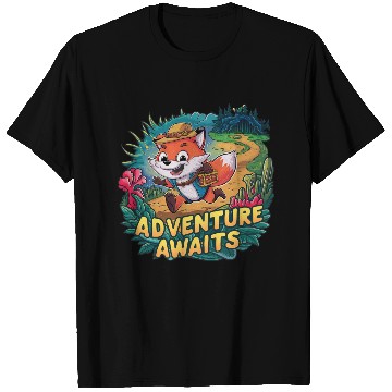 Discover Adventure Awaits Fox Sticker – Playful Wilderness T Shirts