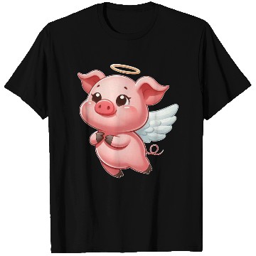 Discover Cute pig angel cartoon halo wings T Shirts