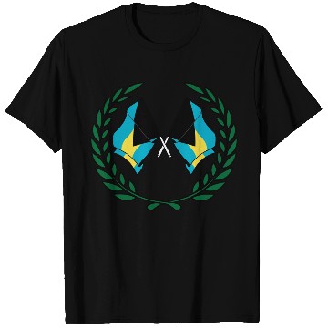 Discover Flags Bahamas in laurel wreath T Shirts
