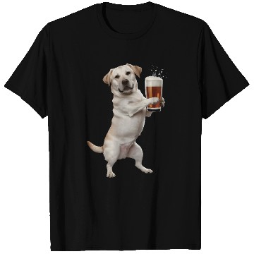 Discover Labrador Drinking Beer Realistic T Shirts