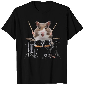 Discover Hamster Playing Drums Realistic T Shirts