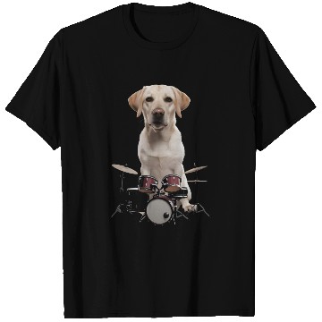 Discover Labrador Playing Drums Realistic T Shirts