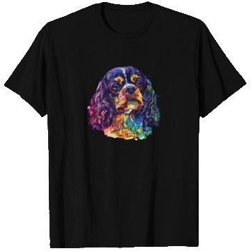 Discover Colorful Cavalier King Charles Spaniel Portrait T Shirts